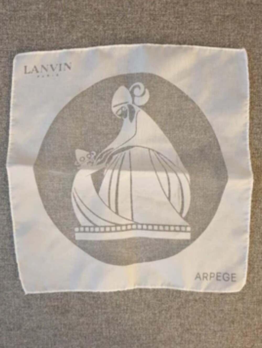 Lanvin White Arpège Mini Decorative Scarf Handcarchief New